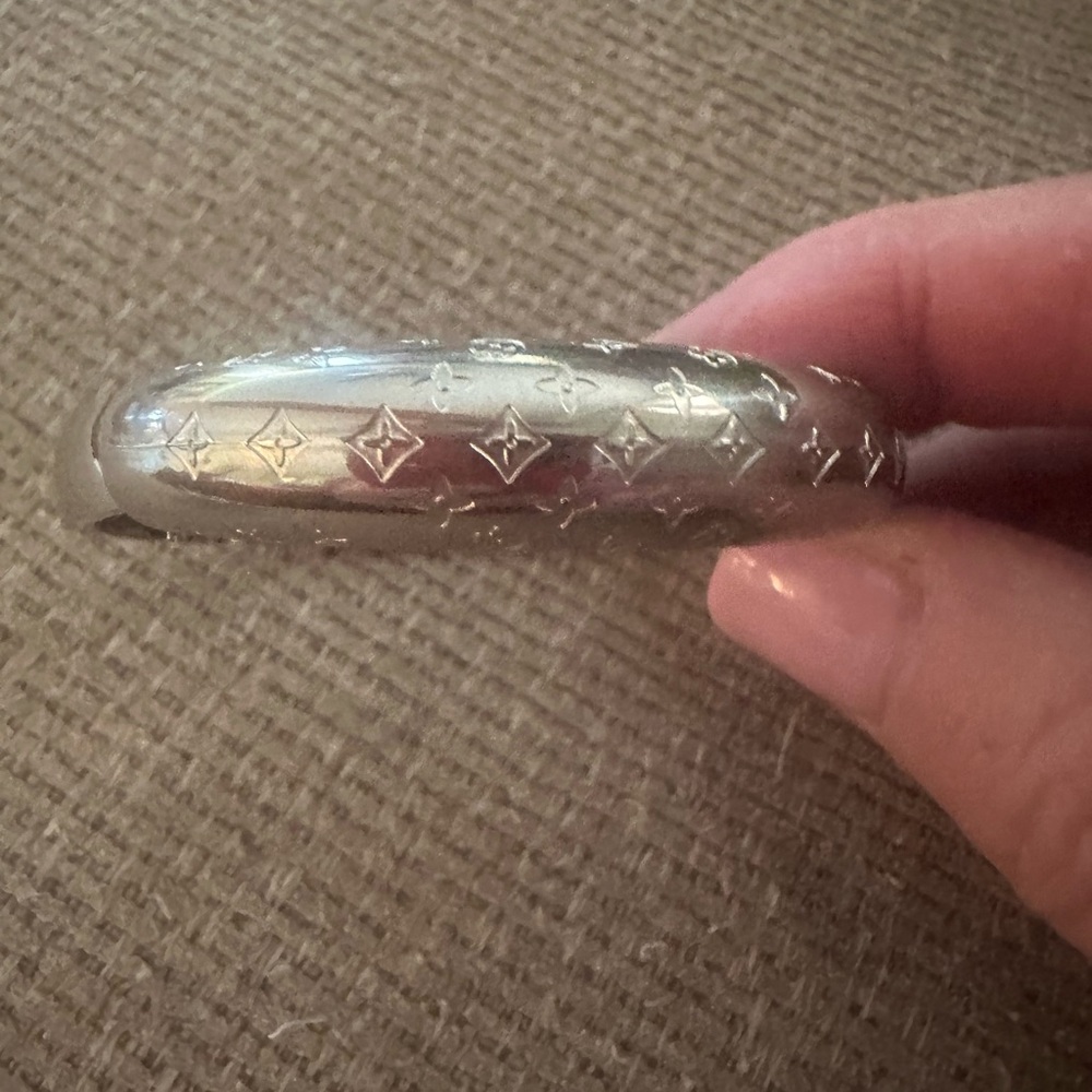 Silver Engraved Bangle Bracelet - image 1